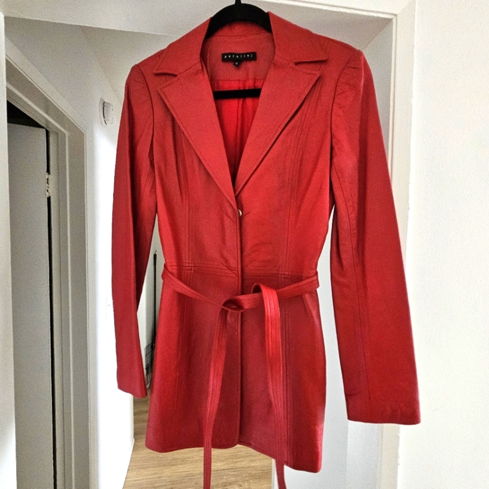 Vintage Parallel Lambskin Leather Jacket